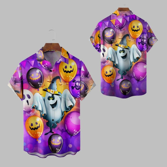 Halloween 2025 Pumkin Ghost Hawaiian Shirt - Moonbestprint