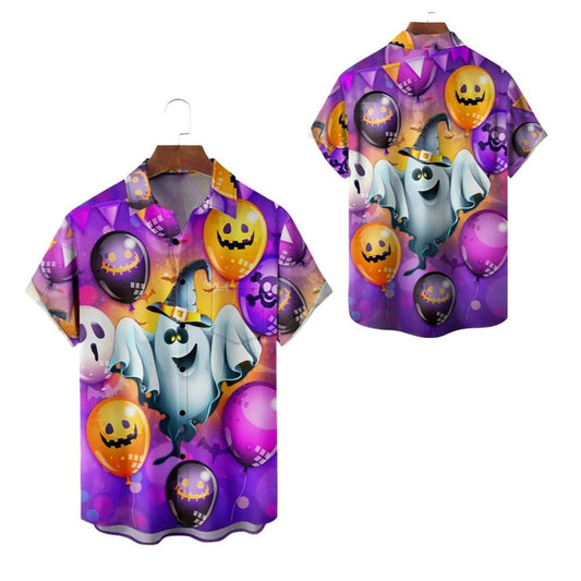Halloween 2025 Pumkin Ghost Hawaiian Shirt - Moonbestprint