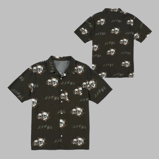 Halloween 2025 Skeletons In The Grass Hawaiian Shirt - Moonbestprint