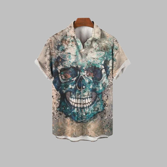 Halloween 2025 Skull Flower Hawaiian Shirt - Moonbestprint