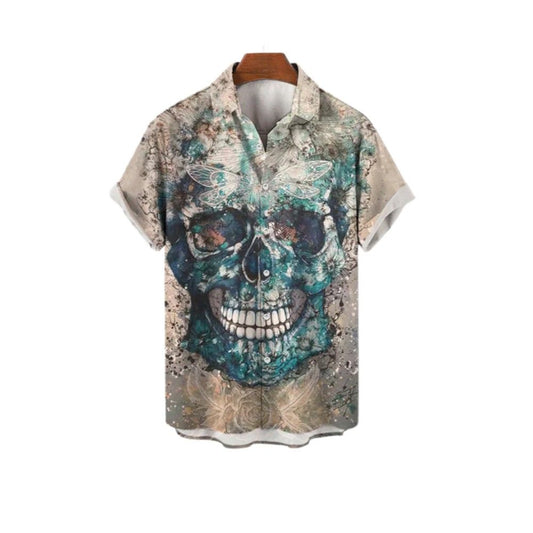 Halloween 2025 Skull Flower Hawaiian Shirt - Moonbestprint