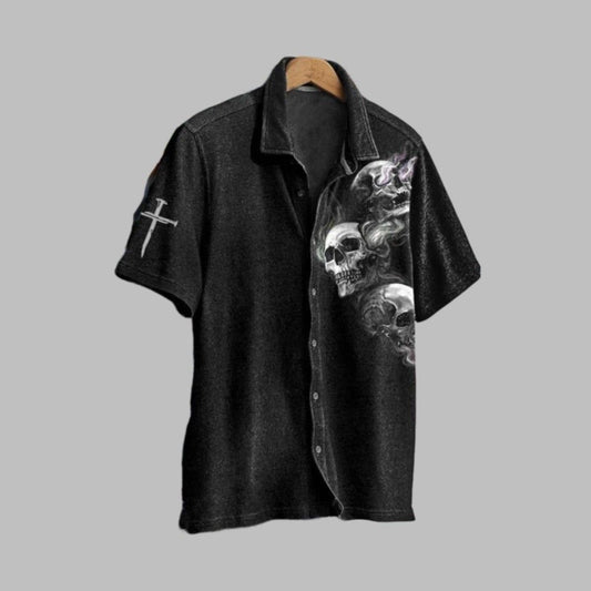 Halloween 2025 Skull Smoke Hawaiian Shirt - Moonbestprint