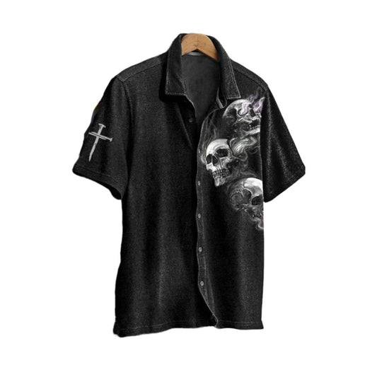 Halloween 2025 Skull Smoke Hawaiian Shirt - Moonbestprint