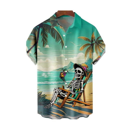 Halloween 2025 Vacation Skull Hawaiian Shirt - Moonbestprint