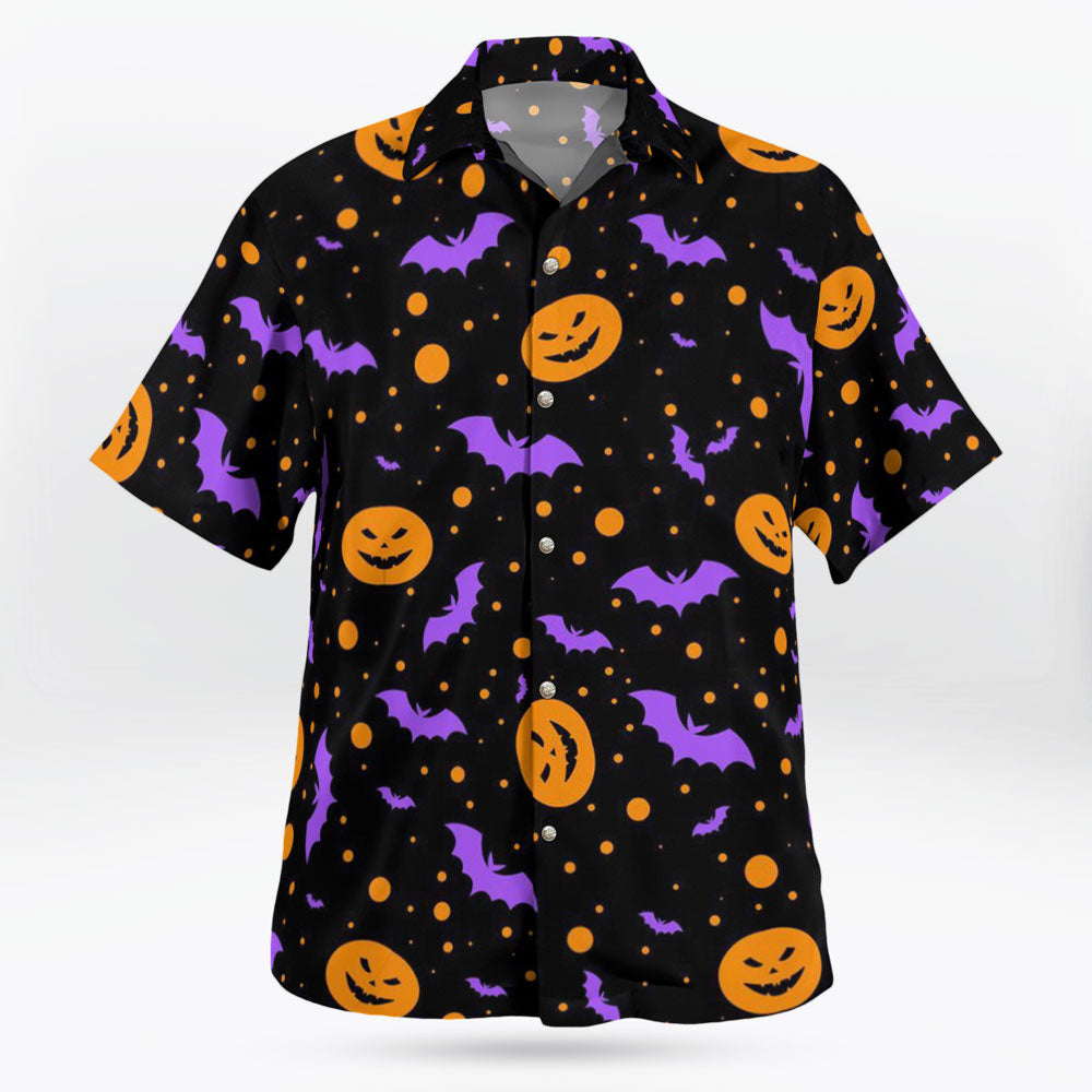 Halloween Bats And Pumpkins Aloha Shirts – Moonbestprint