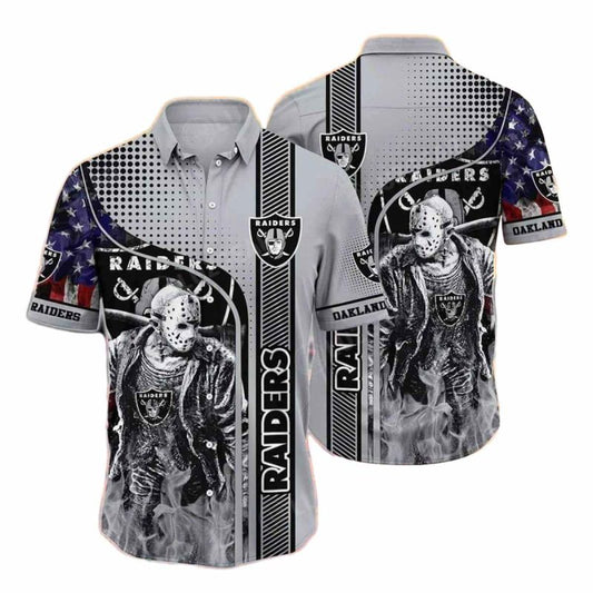 Halloween Jason Voorhees Las Vegas Raiders Hawaiian Shirt - Moonbestprint
