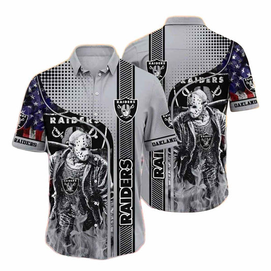 Halloween Jason Voorhees Las Vegas Raiders Hawaiian Shirt - Moonbestprint