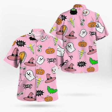 Halloween Pattern Pink Button-Up Shirt – Moonbestprint