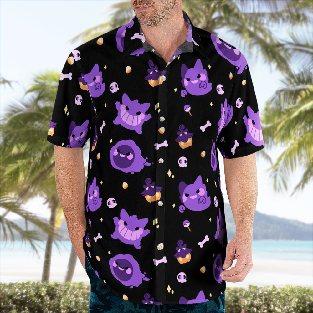 Pokemon Halloween Hawaiian Shirt- Men Pokemon Button Up Shirt – Moonbestprint