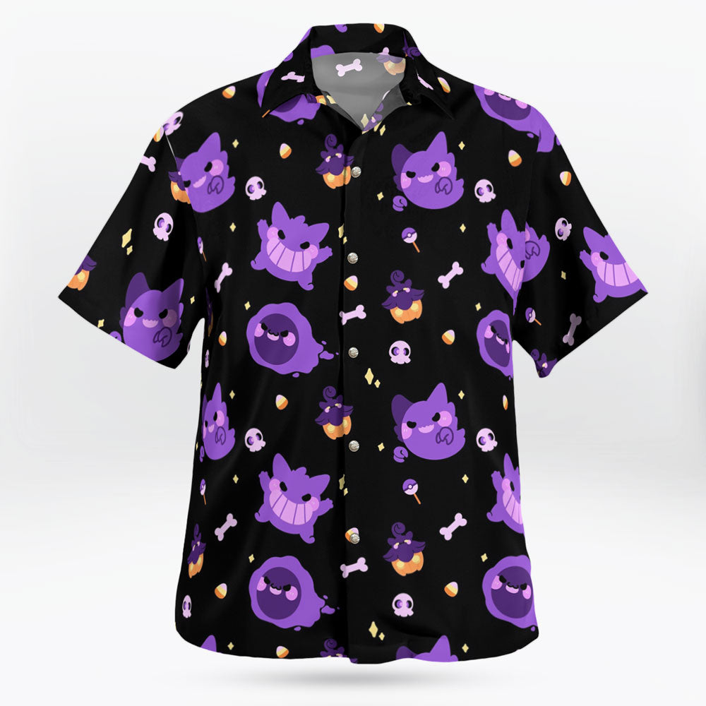 Pokemon Halloween Hawaiian Shirt- Men Pokemon Button Up Shirt – Moonbestprint