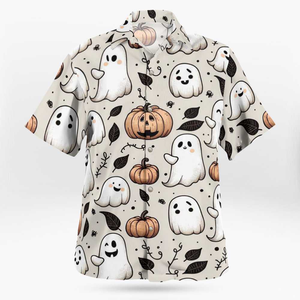 Halloween Pumpkin And Ghost Aloha Shirt – Moonbestprint