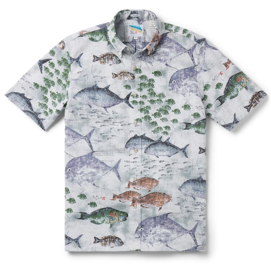 Hanauma Bay Light Grey Hawaiian Shirt - Moonbestprint