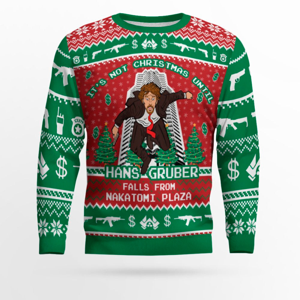 Hans Gruber Fall Nakatomi Plaza Die Hard Ugly Christmas Sweater 2025 – Moonbestprint