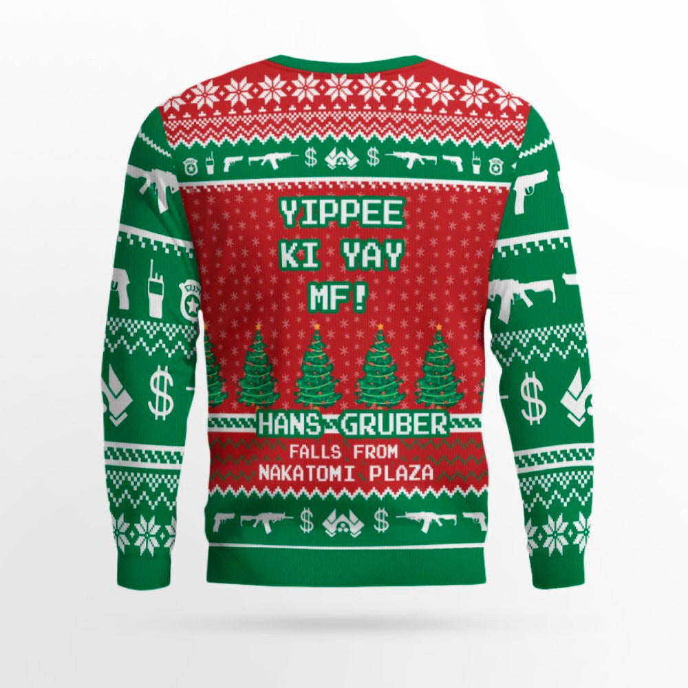 Hans Gruber Fall Nakatomi Plaza Die Hard Ugly Christmas Sweater 2025 – Moonbestprint