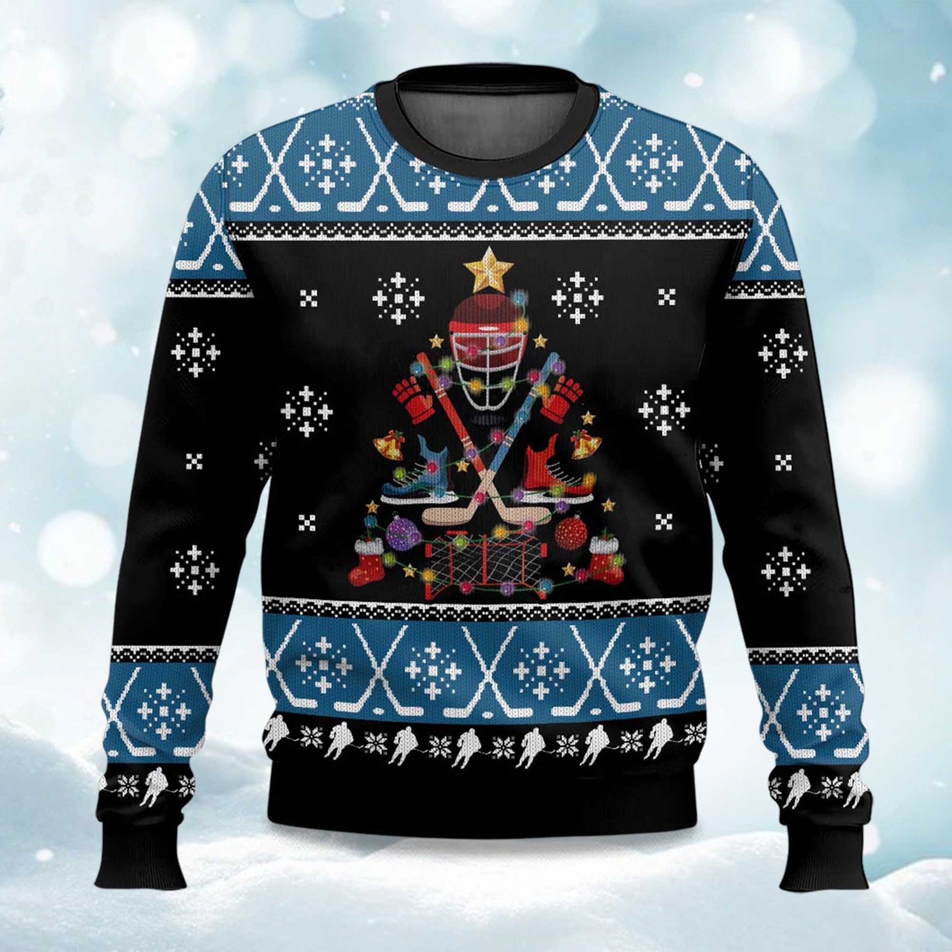 2026 Happy Hockeyday Ugly Christmas Sweater Moonbestprint