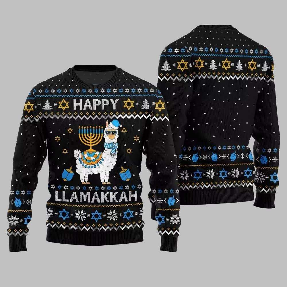 Happy Llamakkah Ugly Sweater Christmas 2026 - Moonbestprint
