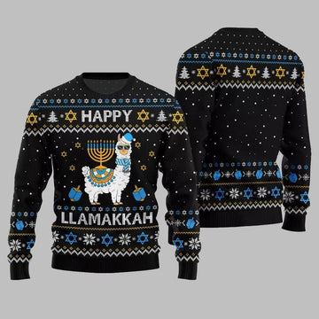 Happy Llamakkah Ugly Sweater Christmas 2026 - Moonbestprint