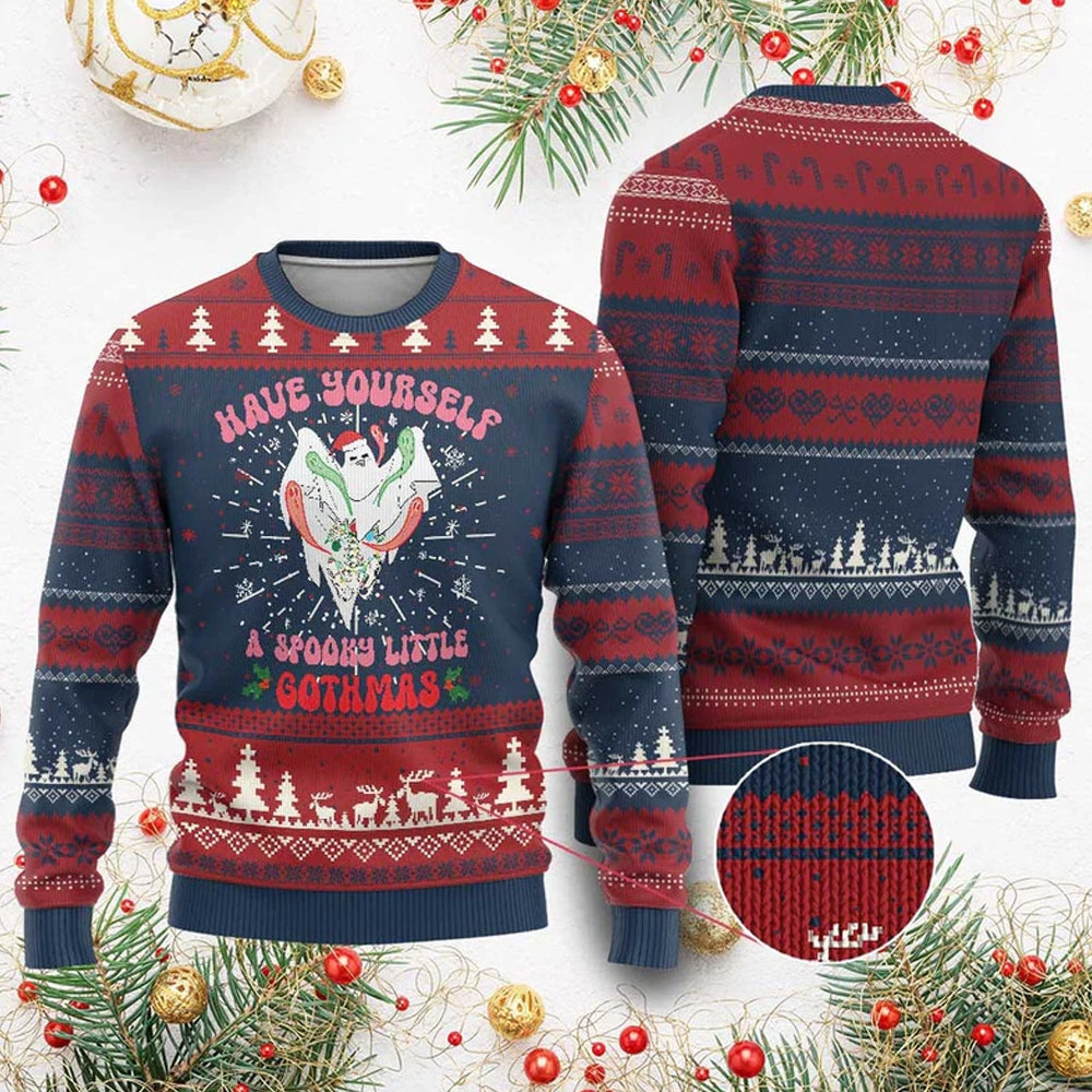 Have Yourself Spooky Little Gothmas Ugly Christmas Sweater - Moonbestprint