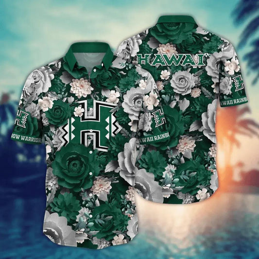 Hawaii Rainbow Warriors NCAA Flower Aloha Hawaiian Shirt 4, NCAA Hawaiian Shirt Moonbestprint