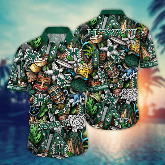 Hawaii Rainbow Warriors NCAA Flower Aloha Hawaiian Shirt 6, NCAA Hawaiian Shirt Moonbestprint