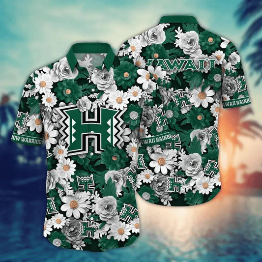 Hawaii Rainbow Warriors NCAA Flower Aloha Hawaiian Shirt 9, NCAA Hawaiian Shirt Moonbestprint