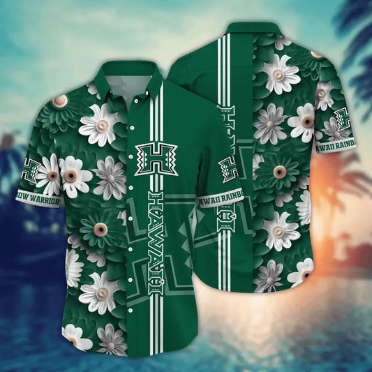 Hawaii Rainbow Warriors Style Hot Trending Summer NCAA Flower Aloha Hawaiian Shirt, NCAA Hawaiian Shirt Moonbestprint