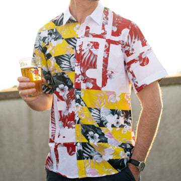 Maryland Flag Floral / Hawaiian Shirt – Moonbestprint