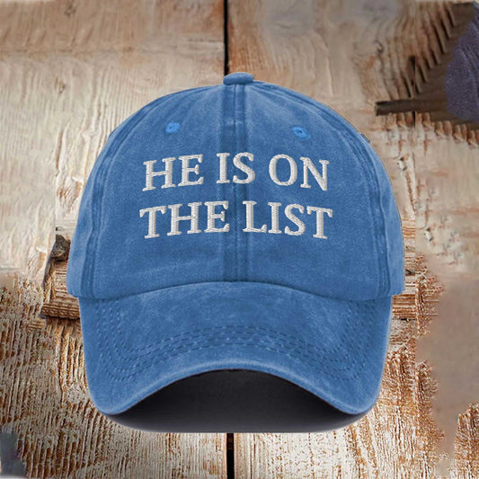 He Is On The List Epstein Baseball Cap -Moonbestprint