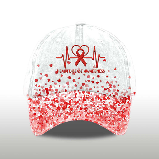 Heart Disease Awareness Printed Hat -Moonbestprint