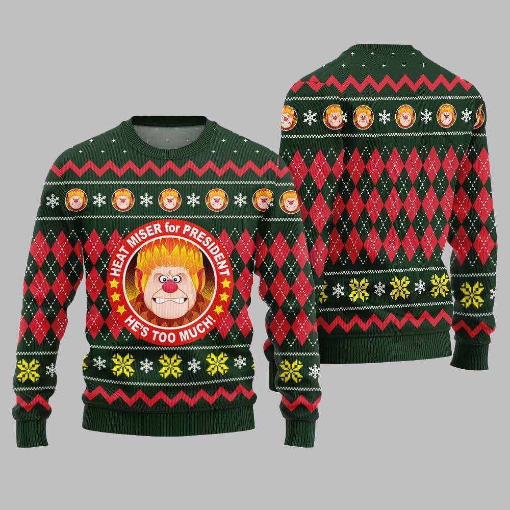 Heat Miser for President Ugly Sweater Christmas 2026 - Moonbestprint