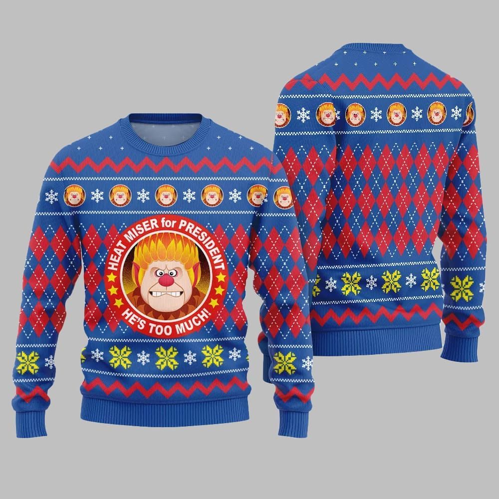 Heat Miser for President Ugly Sweater Christmas 2026 - Moonbestprint