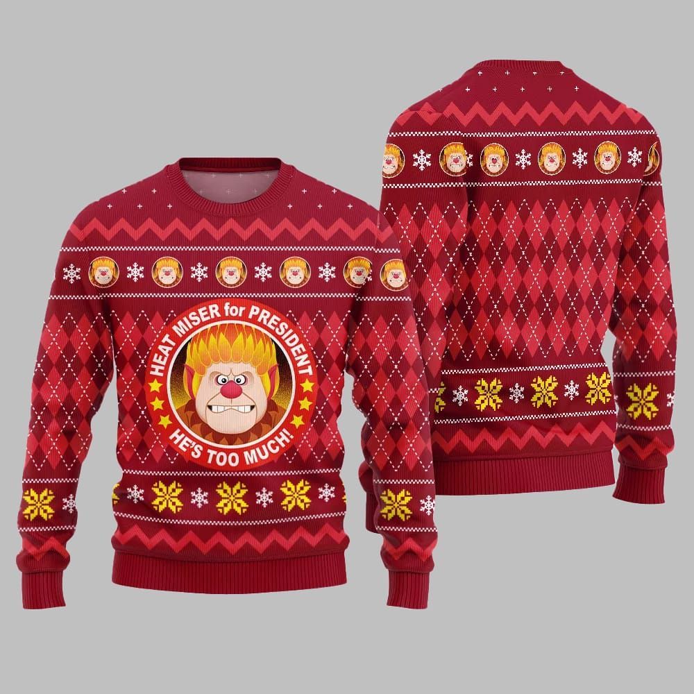 Heat Miser for President Ugly Sweater Christmas 2026 - Moonbestprint