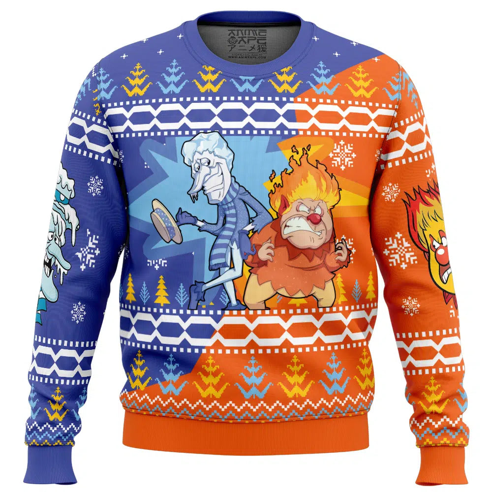 Heat and Snow Miser The Year Without a Santa Claus Ugly Christmas Sweater 2025 – Moonbestprint