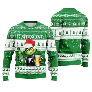 Heineken Grinch Christmas Ugly Sweater – Moonbestprint