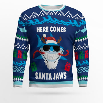 Here Comes Santa Jaws Ugly Christmas Sweater – Moonbestprint