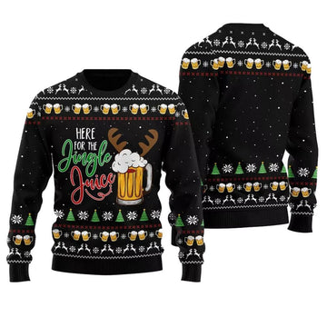Here for the Jingle Juice Ugly Christmas Sweater - Moonbestprint