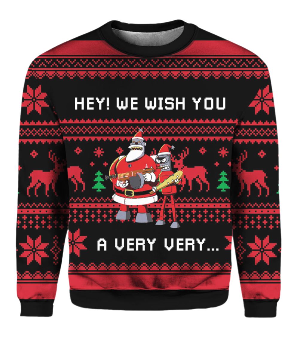 Hey We Wish You a Futurama Ugly Christmas Sweater - Moonbestprint