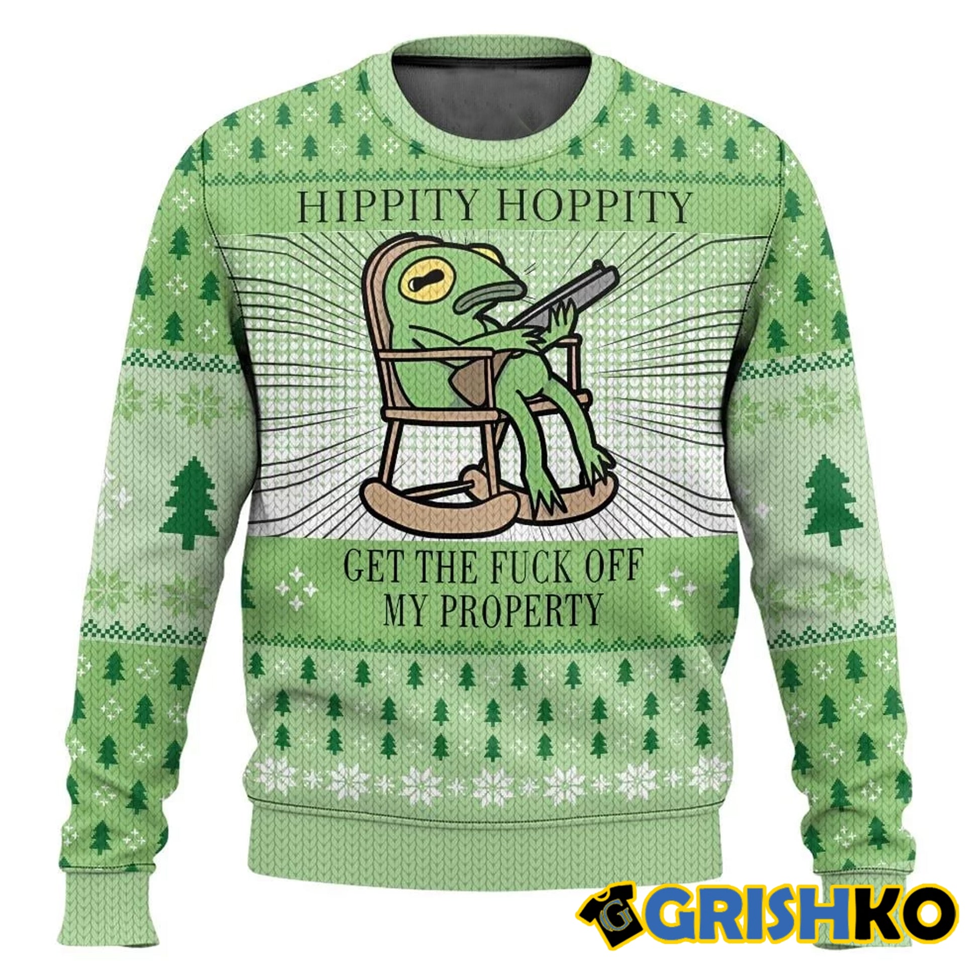 Hippity Hoppity Frog Meme Christmas Ugly Sweater - Moonbestprint