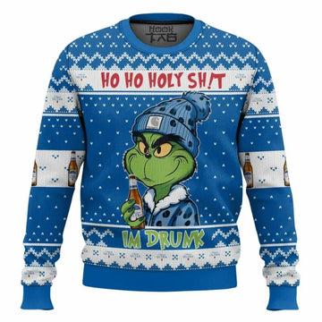 Ho Ho Holy Sh!t Im Drunk Michelob Ultra Grinch Ugly Sweater, Grinch Holiday Sweater Moonbestprint