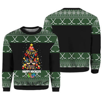 Hockey Christmas Ugly Christmas Sweater - Moonbestprint