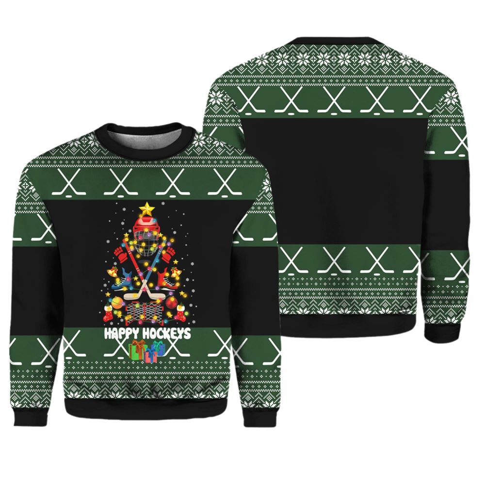 Hockey Christmas Ugly Christmas Sweater - Moonbestprint