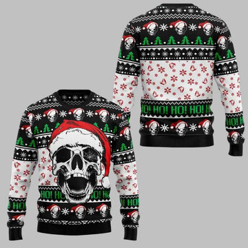 Hohoho Skeleton Skull Santa Ugly Christmas Sweater – Moonbestprint