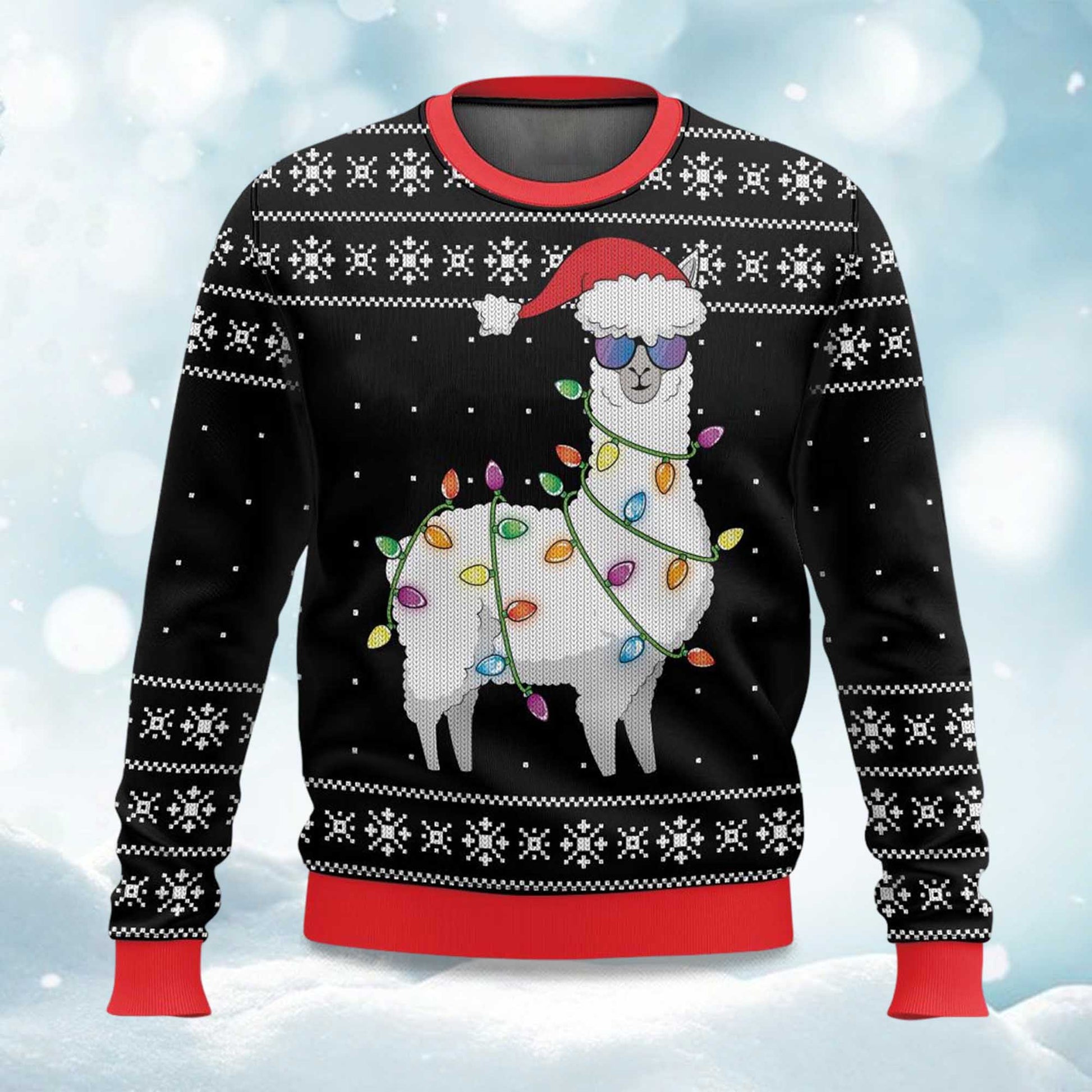 2026 Merry Alpaca Christmas Ugly Sweater Moonbestprint