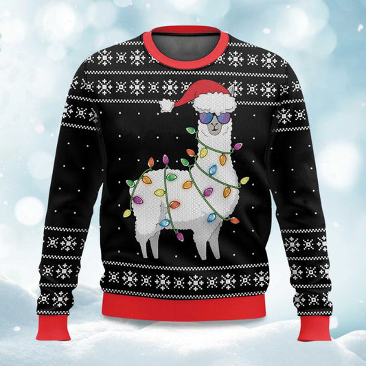 2026 Merry Alpaca Christmas Ugly Sweater Moonbestprint