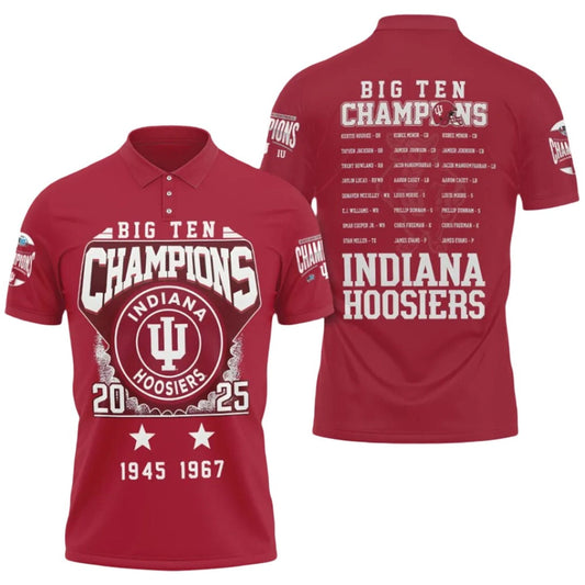 Hoosiers Big Ten Conference Champions 2025 Polo Shirt - Moonbestprint