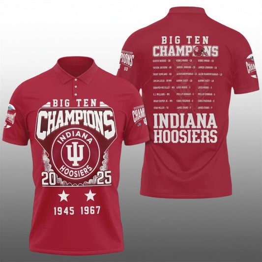 Hoosiers Big Ten Conference Champions 2025 Polo Shirt - Moonbestprint