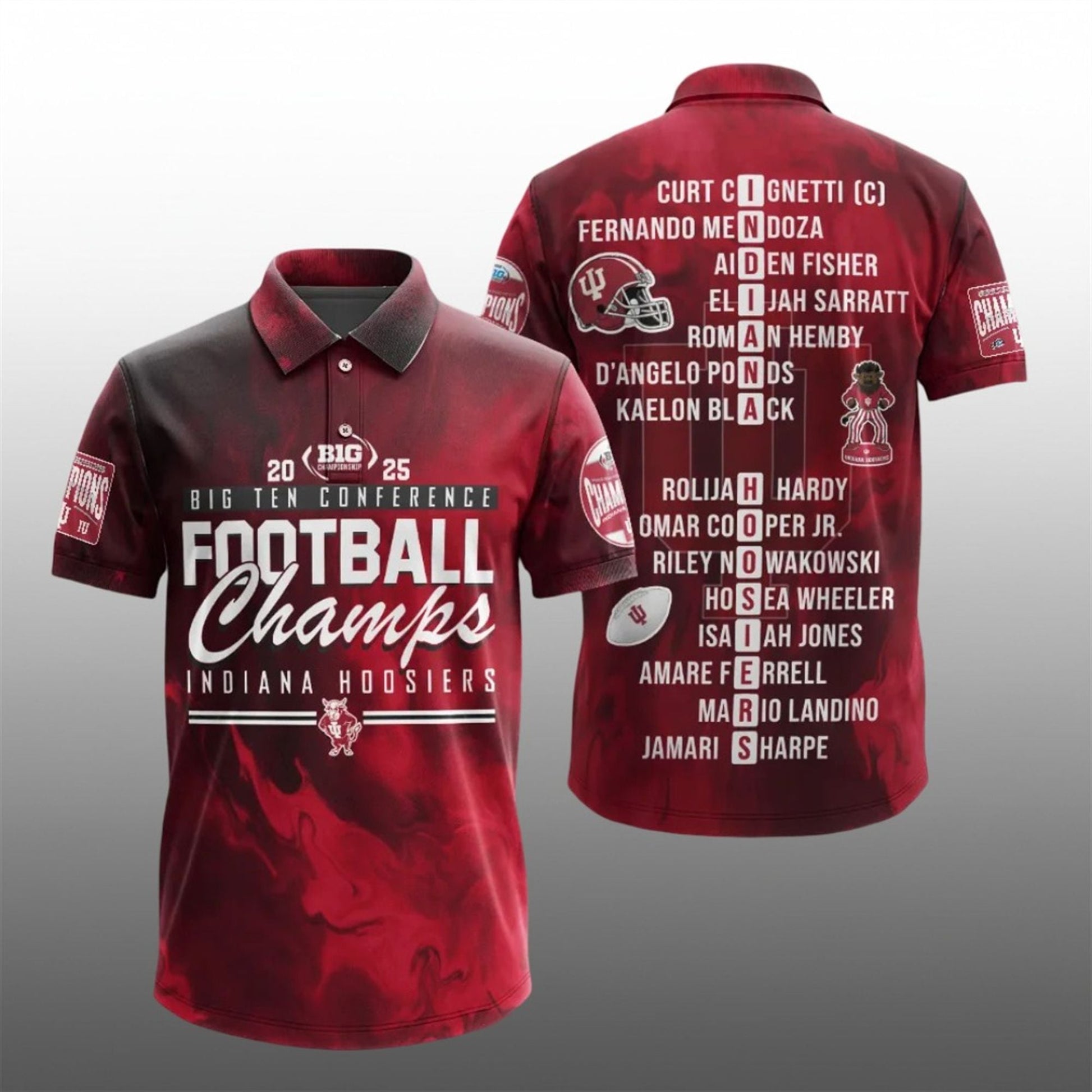 Hoosiers Football 2025 Championship Game Big Ten Polo Shirt - Moonbestprint