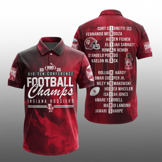 Hoosiers Football 2025 Championship Game Big Ten Polo Shirt - Moonbestprint