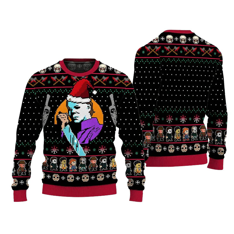 Horror Characters Halloween Ugly Sweater – Moonbestprint
