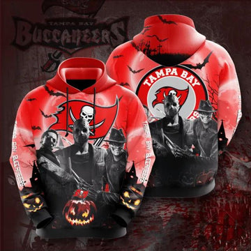 Horror Movie Characters Halloween Tampa Bay Buccaneers 3D Hoodie, NFL Hoodie Moonbestprint